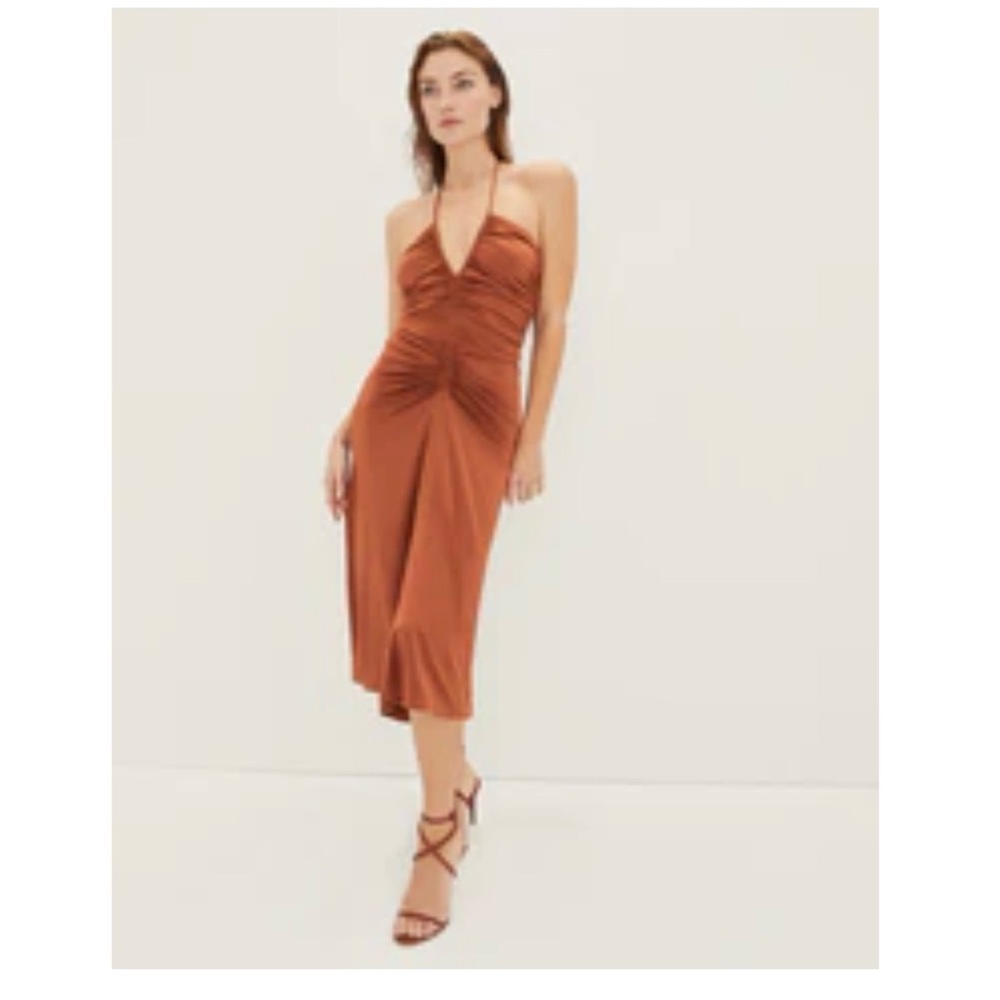 Veronica Beard Bronze Satin Gown